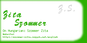 zita szommer business card